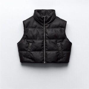 Zara Leather Puffer Vest